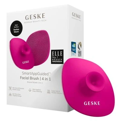 Abbildung von GESKE Body Brush 4 in 1 Reinigungsbürste für den ganzen Körper Professionelle Tiefenreinigung Weiche Silikonnoppen &amp; ergonomisches Zwei Finger Design Reinigt massiert