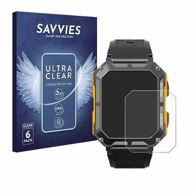 Abbildung von Savvies 6 Stück Schutzfolie für Njord Gear The Indestructible Smartwatch Displayschutz Folie Ultra Transparent