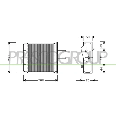 Abbildung von PRASCO FT132H001 Wärmetauscher FIAT: Barchetta, Punto I Schrägheck, LANCIA: Y