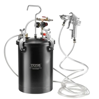 Abbildung von VEVOR Druckbehälter für Sprühfarbe, 15 L Druckbehälter, 60 psi einstellbarer Druck, Stahl Farbbehälter mit Spritzpistole, Schläuchen, Druckmesser, Heimdekoration, Industrielackierung