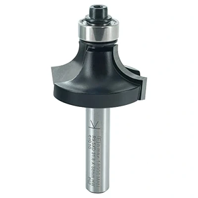 Abbildung von ENT 14294 Abrundfräser HW, Schaft (S) 8 mm, Durchmesser (D) 31,8 NL 15,9 R 9,5 SL 32 mit Kugellager