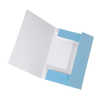Abbildung von Original Falken Sammelmappe PastellColor. Aus extra starkem Karton mit 3 Klappen und Gummiband für DIN A4 Pastell Farbe Himmel_Blau Aufbewahrungs Zeichen Mappe die Schule