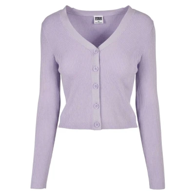 Abbildung von Urban Classics Ladies Short RIB KNIT Cardigan Strickjacke, Damen, Größe: XXL, Lilac