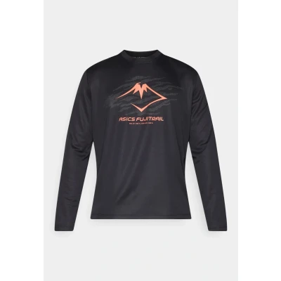 Abbildung von Asics Fujitrail LOGO TOP Langarmshirt, Herren, Größe: Large, Performance black/carbon/coral reef