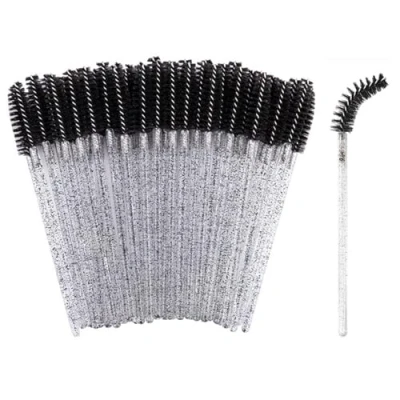 Abbildung von SHUBEIEUMI 50 Stück Wimpernbürsten, Einweg Wimpern Bürste Set, Mascara Zauberstäbe für und Augenbrauen, (Schwarz)