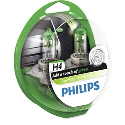 Abbildung von Philips 36787428 ColorVision Scheinwerferlampe H4 2 er Kit, grün