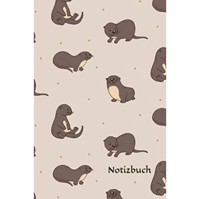 Abbildung von Notizbuch: Otter Notizbuch 6x9 Zoll DIN A5 100 Seiten liniert Mader Notizheft Fischotter Tagebuch Tier Schreibheft