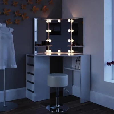 Abbildung von Vicco Schminktisch Arielle, Weiß, 110 cm mit Hocker