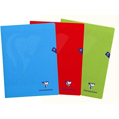 Abbildung von Clairefontaine 293311AMZ Set mit 3 Heften Mimesys, 24 Blatt, DIN A4+, x 32cm, 90g, französische Lineatur, 1 Set, farbig sortiert
