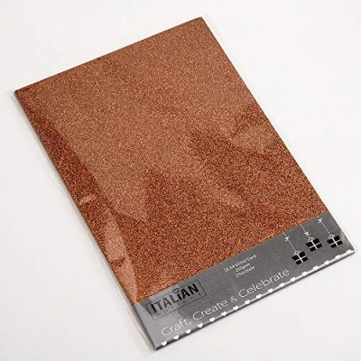 Abbildung von Italian Options 250 g/m² fusselfreies Glitzer Karton Bastelpapier, 10 Blatt, A4 Größe, Schokoladenbraun
