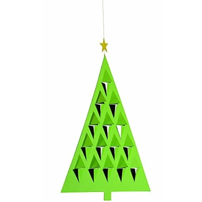 Abbildung von Flensted Tannenbaum aus Dreiecken Mobile Karton hergestellt in den Farben Grün, Maße: 28 x 20 cm, 103a