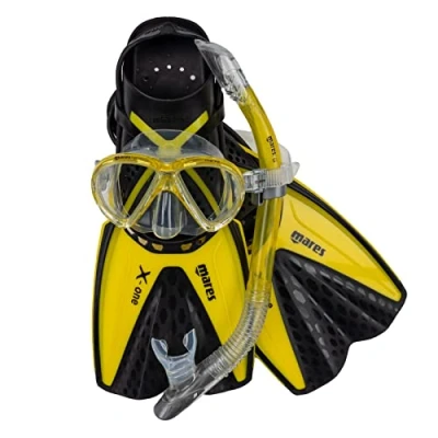 Abbildung von Mares Aquazone Set X One Marea bestehend aus Maske, Schnorchel und Flossen Erwachsene Unisex, Gelb, S/M
