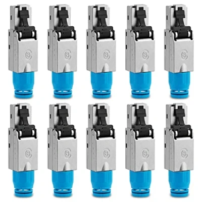 Abbildung von UC Express Netzwerkstecker CAT 8 RJ45 10x Stecker Steckverbinder werkzeuglos geschirmt mit Zugentlastung CAT8 CAT8.1 LAN Netzwerkkabel