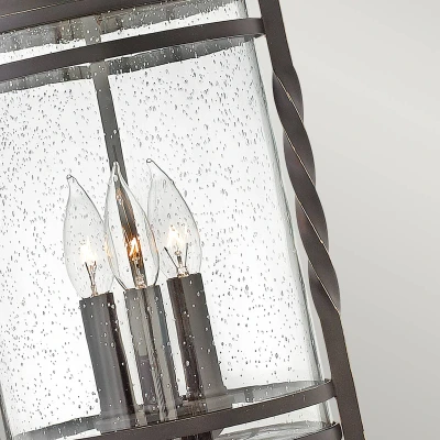 Abbildung von Hinkley HK CASA8 Hängeleuchte Casa E14 40W IP44 Aluminium, Glas klar; altschwarz B:30.1cm Ø30.1cm dimmbar höhenverstellbar