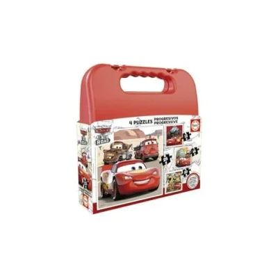 Abbildung von Educa Pixar Cars, 4in1 Puzzle mit 12/16/20/25 Teilen, Puzzleset für Kinder ab 3 Jahren, Kinderpuzzle, Disney, Lightning McQueen (19677)