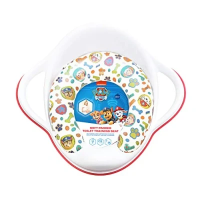 Abbildung von Paw Patrol Weich gepolsterter Toilettensitz, tragbares Töpfchen, abnehmbares Kissen, einfache Reinigung, antihaftbeschichtet, leicht, ab 18 Monaten, max. Gewicht 25 kg