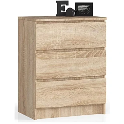 Abbildung von Home Collective Kommode in Sonoma mit 3 geräumigen Schubladen, 60 cm breit, 77 hoch Schlafzimmer Flur Wohnzimmer Organizer Schubladen Holz Highboard Sideboard Schrank