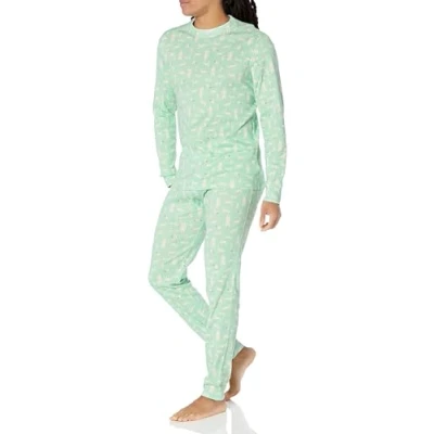 Abbildung von Amazon Essentials Herren Pyjamaset, Strick, Minzgrün Waldtiere, 3XL