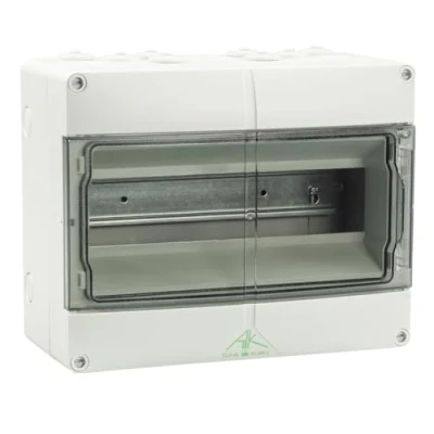 Abbildung von SPELSBERG Gruppentafel AK12 12 Module 1 ReiheBxHxT 250x200x122 mmgrau RAL7035, IP 65 mit Scharnierdeckel