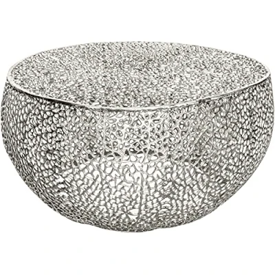 Abbildung von riess ambiente Couchtisch ABSTRACT LEAF 80cm silber (Einzelartikel, 1 St), Wohnzimmer · Metall Handarbeit Modern