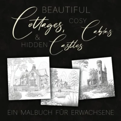 Abbildung von Beautiful Cottages, cosy Cabins and hidden Castles: Ein Malbuch für Erwachsene