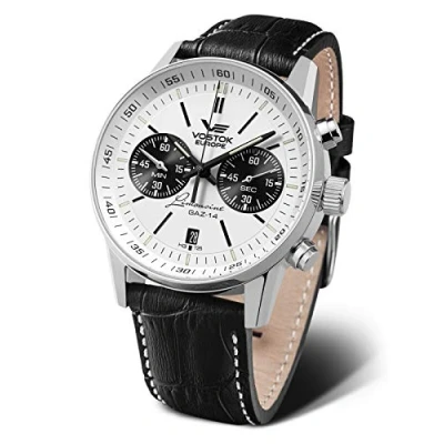 Abbildung von Vostok Europe Herren Analog Chronograph Uhr mit Leder Armband 565A598