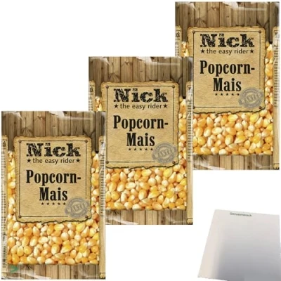 Abbildung von Nick Popcorn Mais 3er Pack (3x500g Packung) + usy Block
