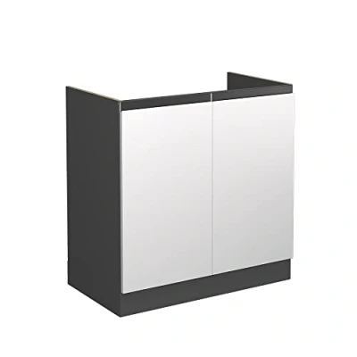 Abbildung von Vicco Spülenunterschrank R Line, Weiß/Anthrazit, 80 cm J Shape, ohne Arbeitsplatte