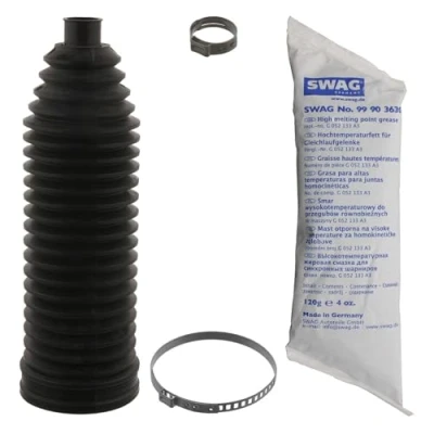 Abbildung von SWAG 20 94 0059 Faltenbalgsatz, Lenkung Thermoplast Vorderachse links, rechts mit Fett Schellen BMW: 5 Touring, Limousine, 7