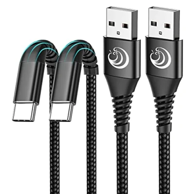 Abbildung von USB C Kabel 3.1A [2 Stück 2M] Nylon Schnellladekabel Fast Charge Ladekabel Typ für Samsung Galaxy S21 S20 S10 S9 S8, A20e A71 A52 A51 A50 A41 A40 A21s A10, Note 10 9 8, Huawei P30 P20
