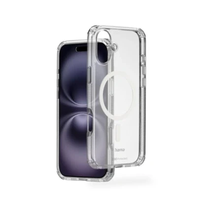 Abbildung von Hama Handyhülle Extreme Protect für iPhone 16 Plus und MagSafe (D3O Bumper, stoßfest, sturzsicher, bruchsicher, durchsichtige Hülle ohne Vergilben, magnetisches Case induktives Laden)