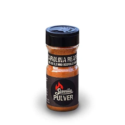 Abbildung von Scovillas Carolina Reaper, Chilipulver im Shaker, 50g