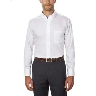 Abbildung von Van Heusen Herren Regular Fit Twill Solid Button Down Kragen Kleid Hemd, schwarz, Mittel
