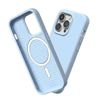 Abbildung von RhinoShield Case kompatibel mit [iPhone 14 Pro] SolidSuit MagSafe Stoßdämpfende &amp; schlanke Schutzhülle Premium Finish 3.5 Meter Fallschutz Gletscherblau