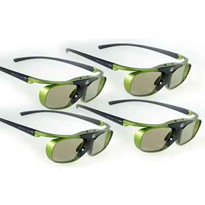 Abbildung von 4X Hi Shock DLP Pro Lime Heaven Link 3D Aktive Brille für Beamer von Acer, BenQ, Optoma, Viewsonic komp. mit PPA5610 / E4W [96 200 Hz Akku 32g wiederaufladbar]