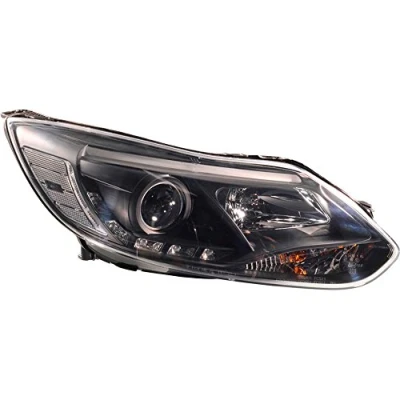 Abbildung von AUTO STYLE Satz Scheinwerfer TFL Look kompatibel mit Ford Focus III 2011 Schwarz inkl. Stellmotor