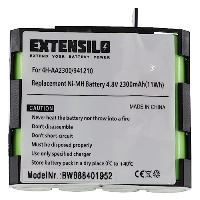 Abbildung von EXTENSILO Akku Ersatz für Compex 941210, 941213, 4H AA1500, AA2000 Medizintechnik (2300mAh, 4,8V, NiMH)