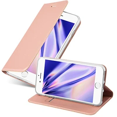 Abbildung von Cadorabo Hülle kompatibel mit Apple iPhone 7 / 7S 8 SE 2020 aus Kunst Leder Flip Klappbare Magnetische [Standfunktion] [Kartenfächern] Cover für Tasche in Rosa
