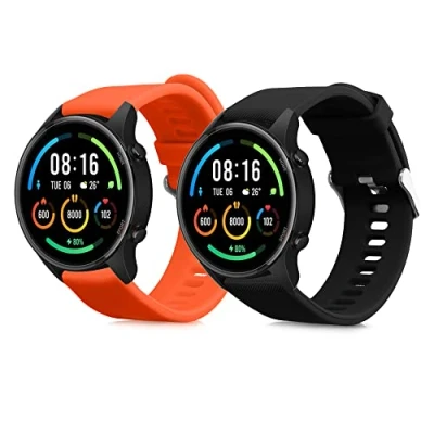 Abbildung von kwmobile 2X Sportarmband kompatibel mit Xiaomi Mi Watch/Mi Watch Color Sport Armband Fitnesstracker Band Set aus TPU Silikon