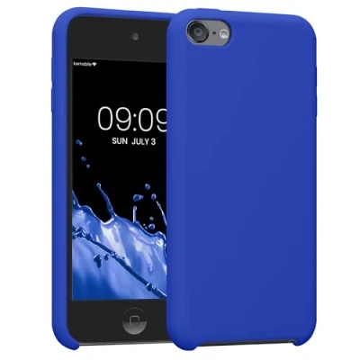 Abbildung von kwmobile Schutzhülle kompatibel mit Apple iPod Touch 6G / 7G (6. und 7.Generation) Hülle Silikon gummiert Cover Case in Baltik Blau