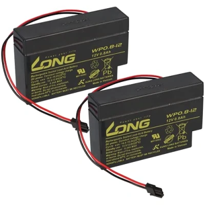 Abbildung von 2X Akku WP0.8 12H 12V 0,8Ah Molex Stecker kompatibel Heim &amp; Haus AGM Blei Batterie WSB Set