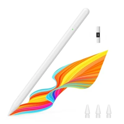 Abbildung von MoKo Stylus Pen für iPad, Pencil USB C Apple iPad 2018 2024, 35 Minuten Schnellladung 10. Gen Kompatibel mit Pro 12,9/11&quot;, Air 6/5/4/3, Mini 6/5, 10/9/8/7/6, Weiß