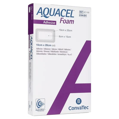 Abbildung von Aquacel Foam Adhäsiv 10x20 cm Verband 5 St