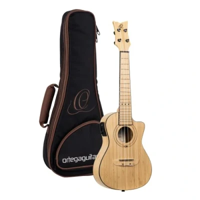 Abbildung von Ortega Guitars Konzert Ukulele elektro akustisch Bamboo Series inklusive Deluxe Gigbag Bambus (RUNAB CC)