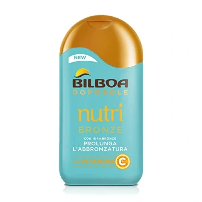 Abbildung von Bilboa Nutribronze After Sun mit Vitamin C, feuchtigkeitsspendende und pflegende Aftersun, ideal für die Erhaltung der Bräunung eine lange Zeit alle Hauttypen dermatologisch getestet 200