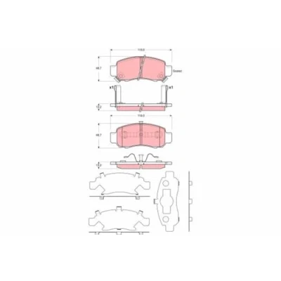 Abbildung von TRW GDB3376 Bremsbelagsatz mit akustischer Verschleißwarnung HONDA: Insight I Coupe, II Hatchback