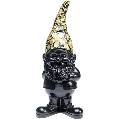 Abbildung von Kare Design Deko Figur Zwerg Standing Gold/Schwarz, Objekt, Dekoration für Wohnzimmer, Schlafzimmer, Büro, Regale, Gartenzwerg, Accessoire, 46x15x19 cm (H/B/T)