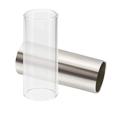 Abbildung von Slide Gitarre Set, XCOZU Anti Pain Knuckle Protection Cover Guitar 2 Stücke Gitarren Slider Glas und Steel Slide, für Anfänger Profis in Box Gitarre, Bass