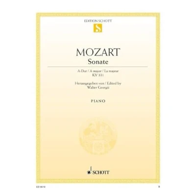Abbildung von Sonate A Dur: KV 331. Klavier.: K piano. (Edition Schott Einzelausgabe)