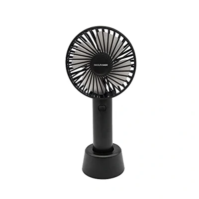 Abbildung von Realpower Mini USB Ventilator Mobile Fan, Micro USB, 3 Stufen, Standfuß, schwarz